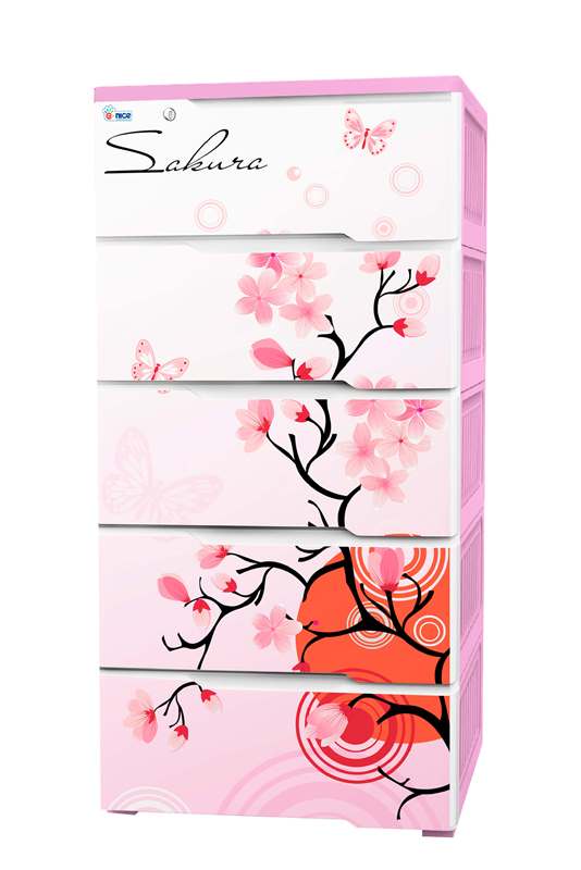 Tủ Nhựa 5 Ngăn Royal P Hoa Sakura 